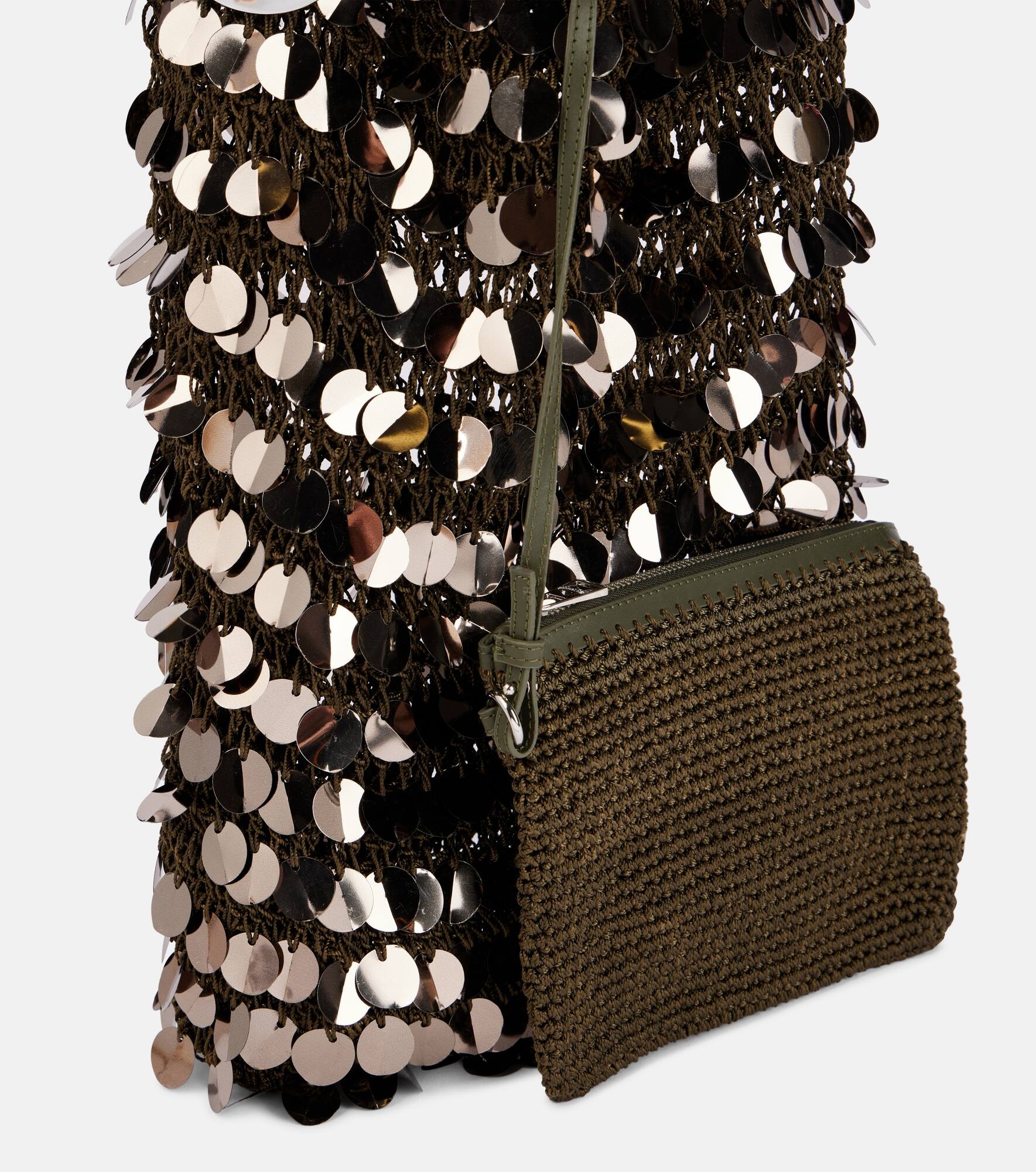 Sequined mesh tote bag - 6