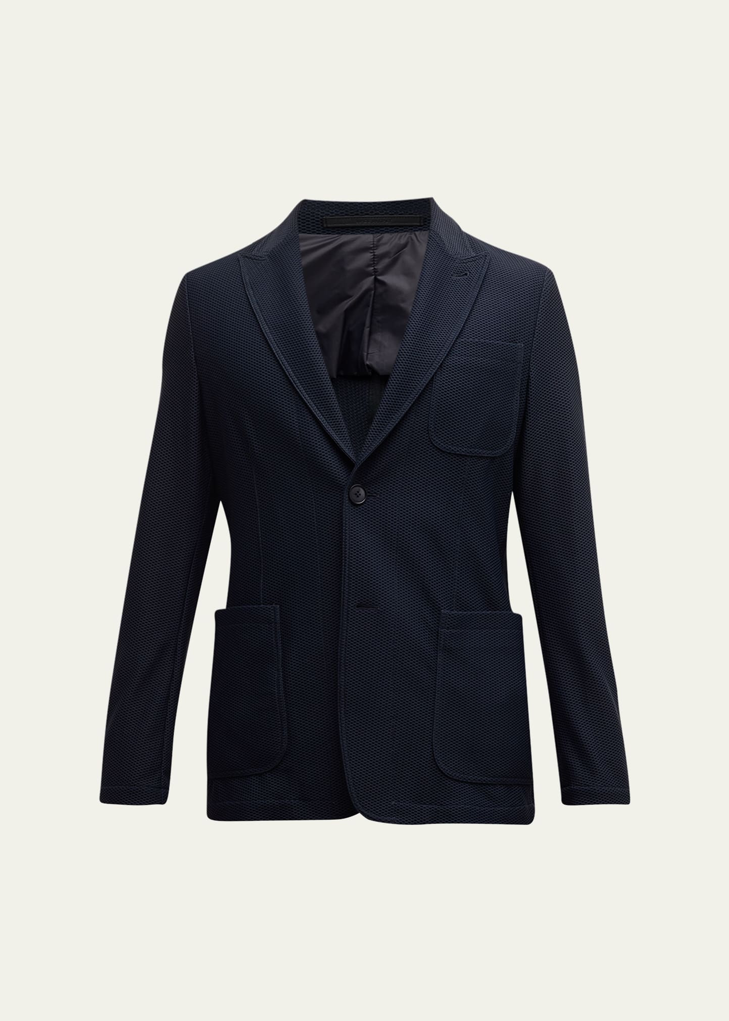 Men's Single-Breasted Rice Stitch Sport Coat - 1
