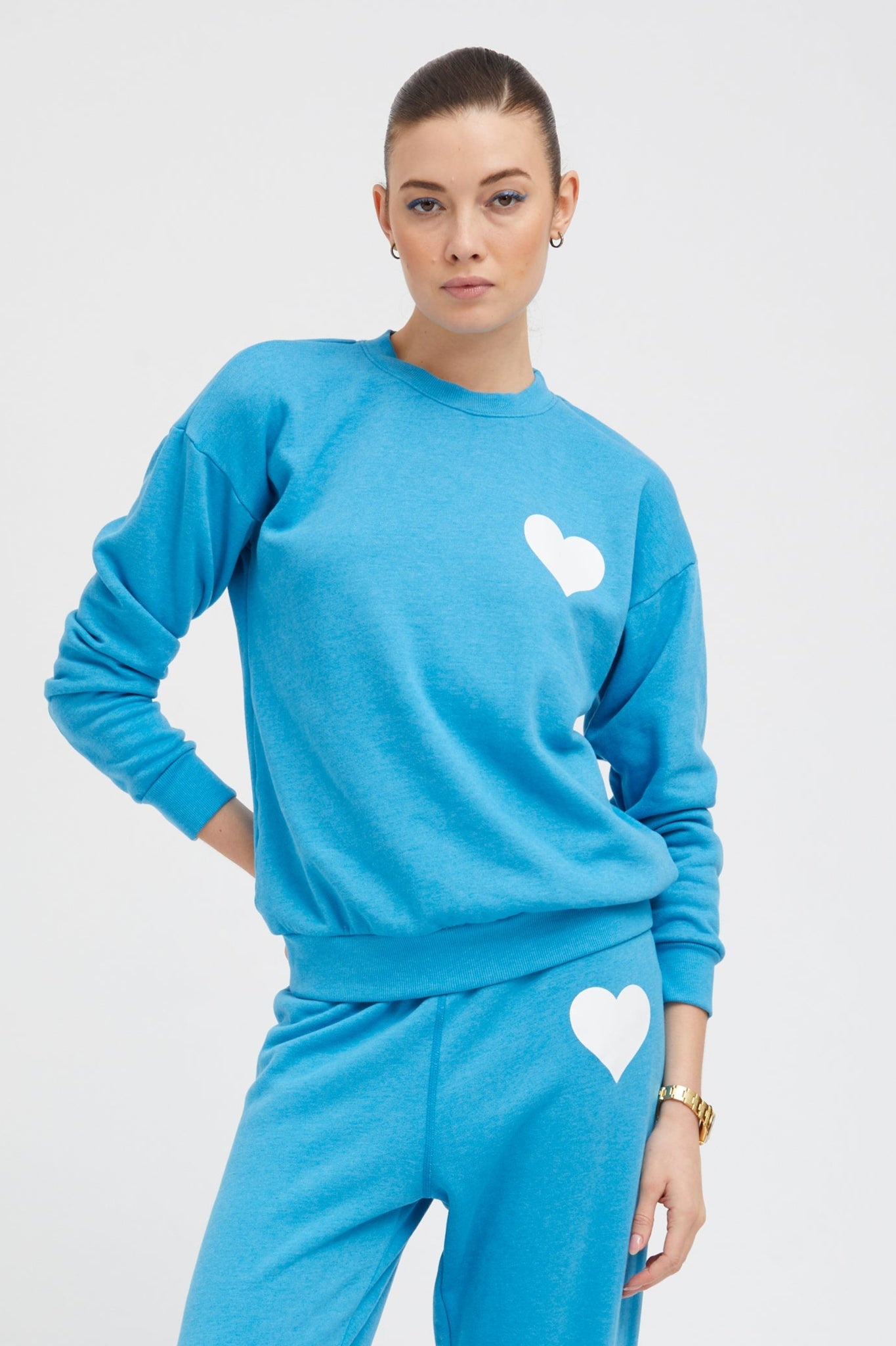 TURQUOISE HEART SWEATSHIRT - 1