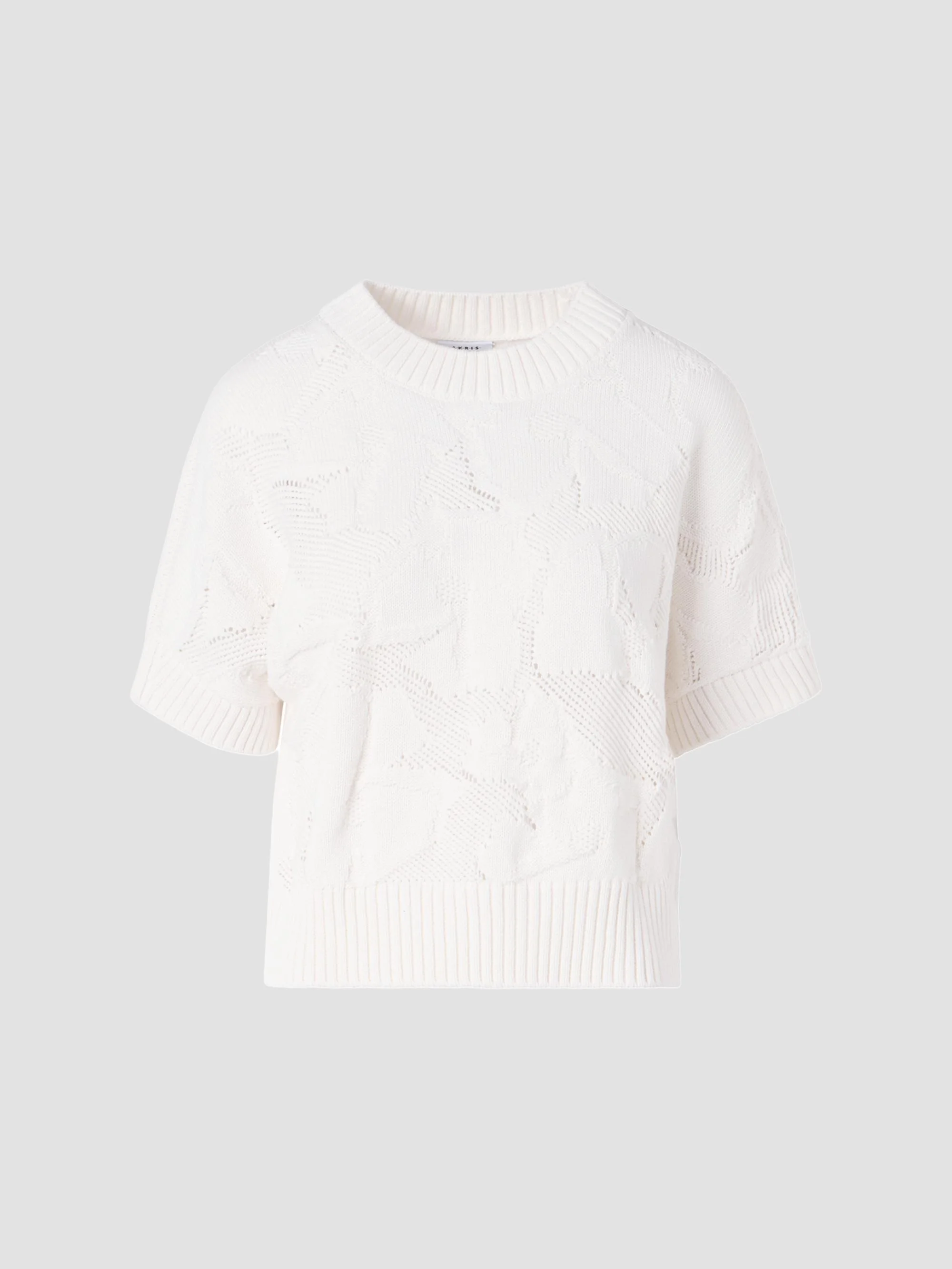 Women's Textured Knit Wool Sweater - Cream - 1