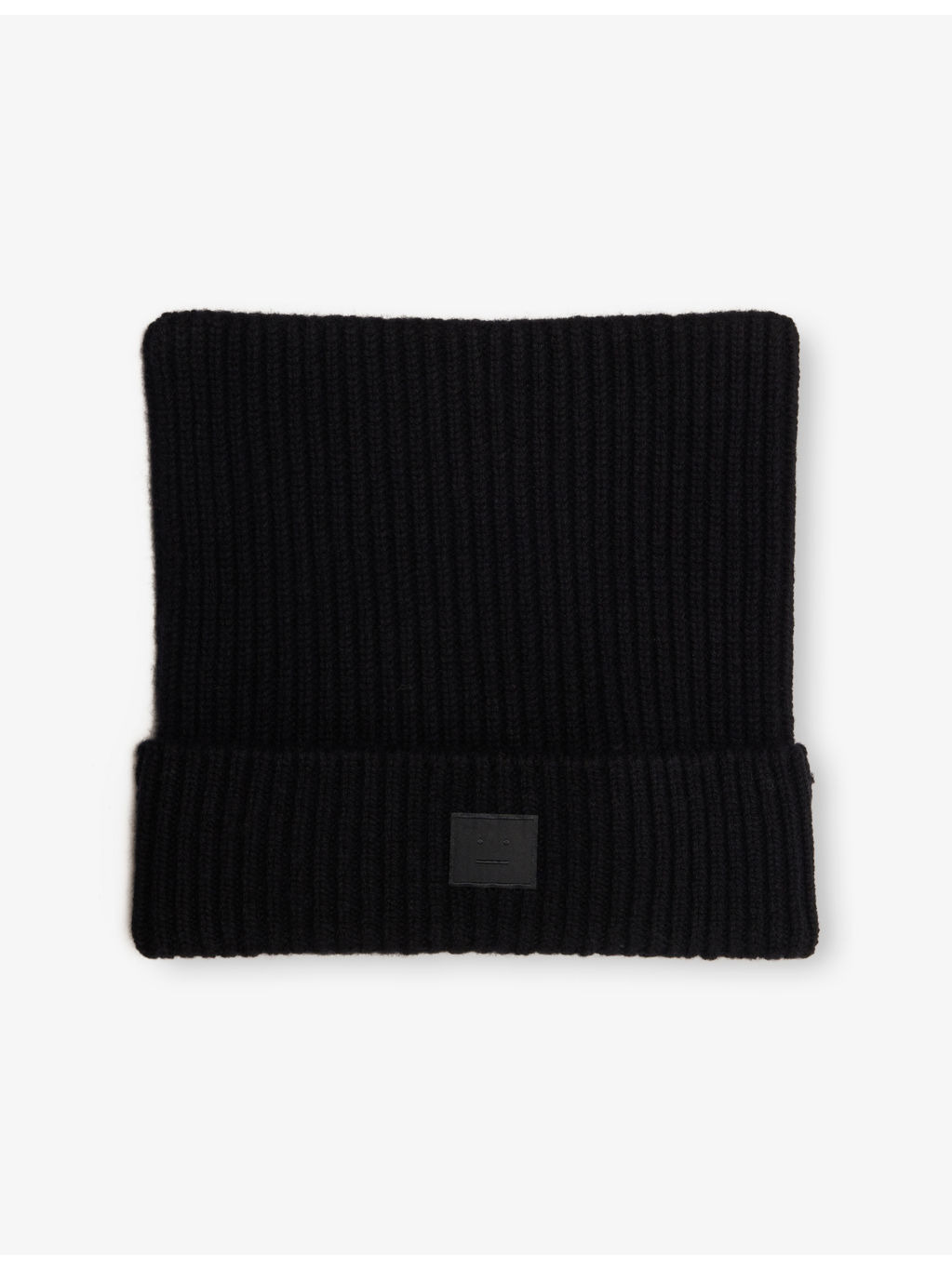 Ribbed Brand-Patch Wool-Blend Beanie - 1