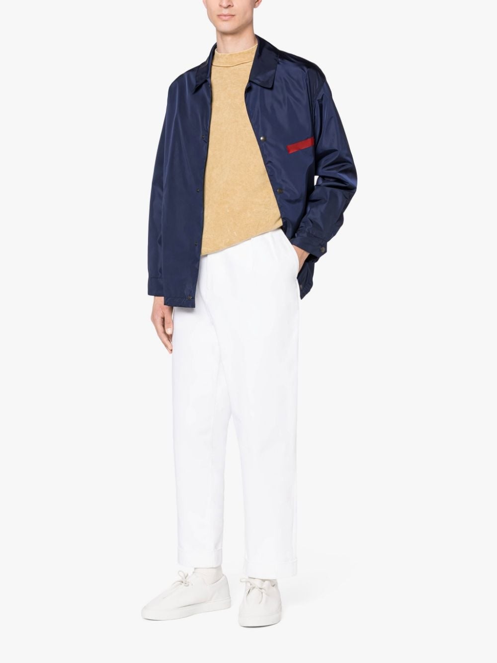 TAPE TEEMING NAVY NYLON COACH JACKET | GMM-216 - 4