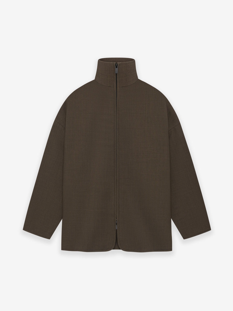 Wool Canvas High Neck Jacket - 1