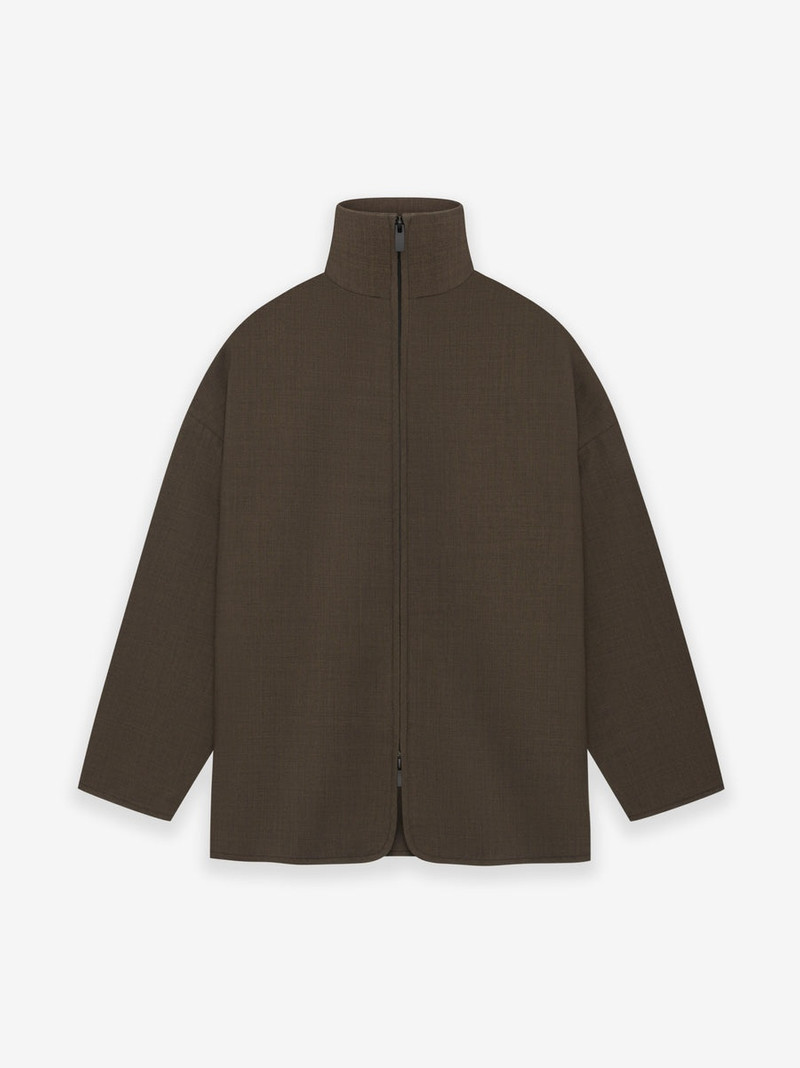 Wool Canvas High Neck Jacket 1