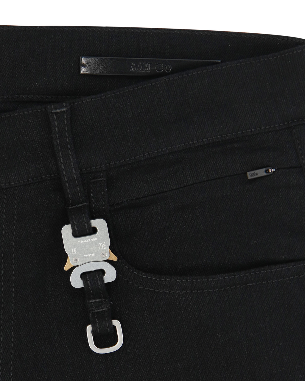 TRUE BLACK 6 POCKET JEAN WITH METAL BUCKLE - 3