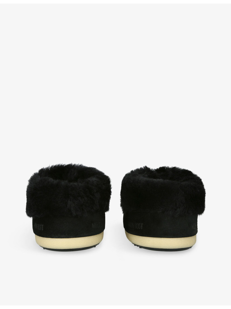 MOON BOOT EVX Suede and Shearling Mules outlook