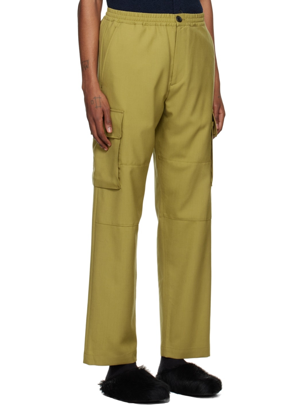 Green Drawstring Cargo Pants - 2