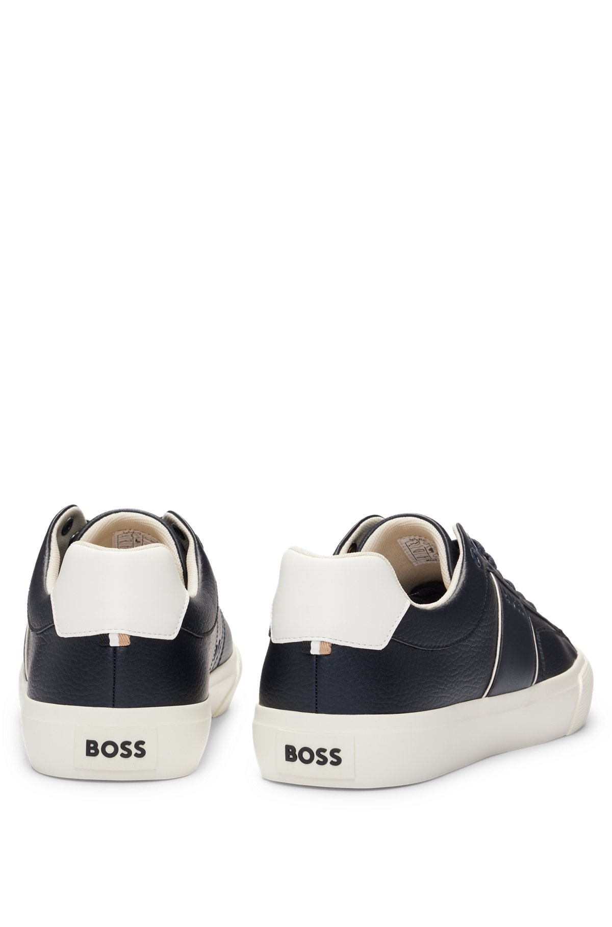 FAUX-LEATHER TRAINERS WITH PLAIN AND GRAINED TEXTURES - 5