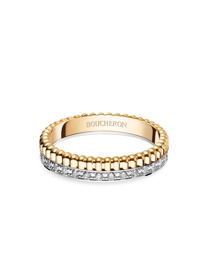 Women's Quatre Radiant Edition Two-Tone 18K Gold & 0.25 TCW Diamond Wedding Band - Gold 4