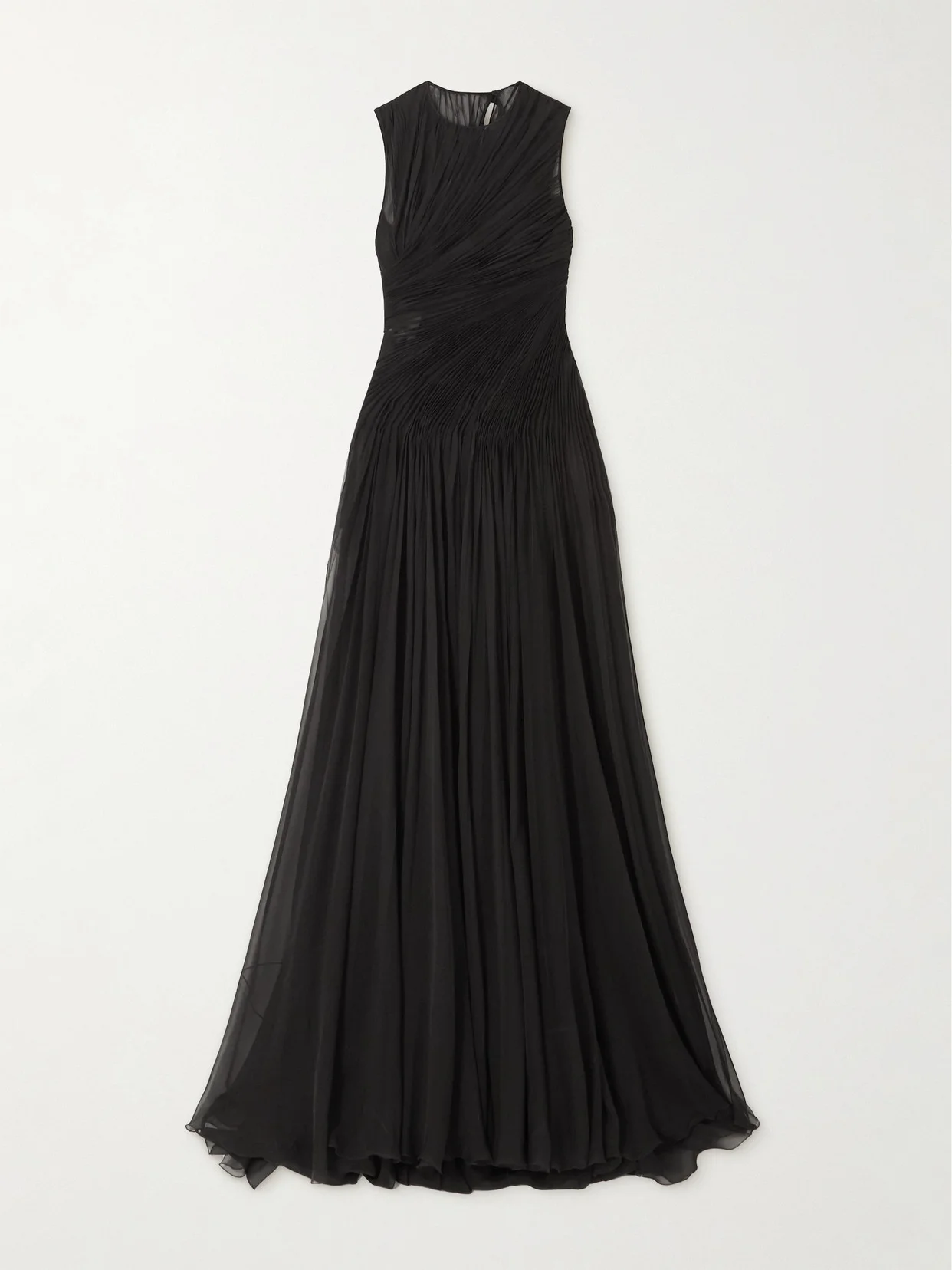 Ruched Pleated Silk-chiffon Gown - 1