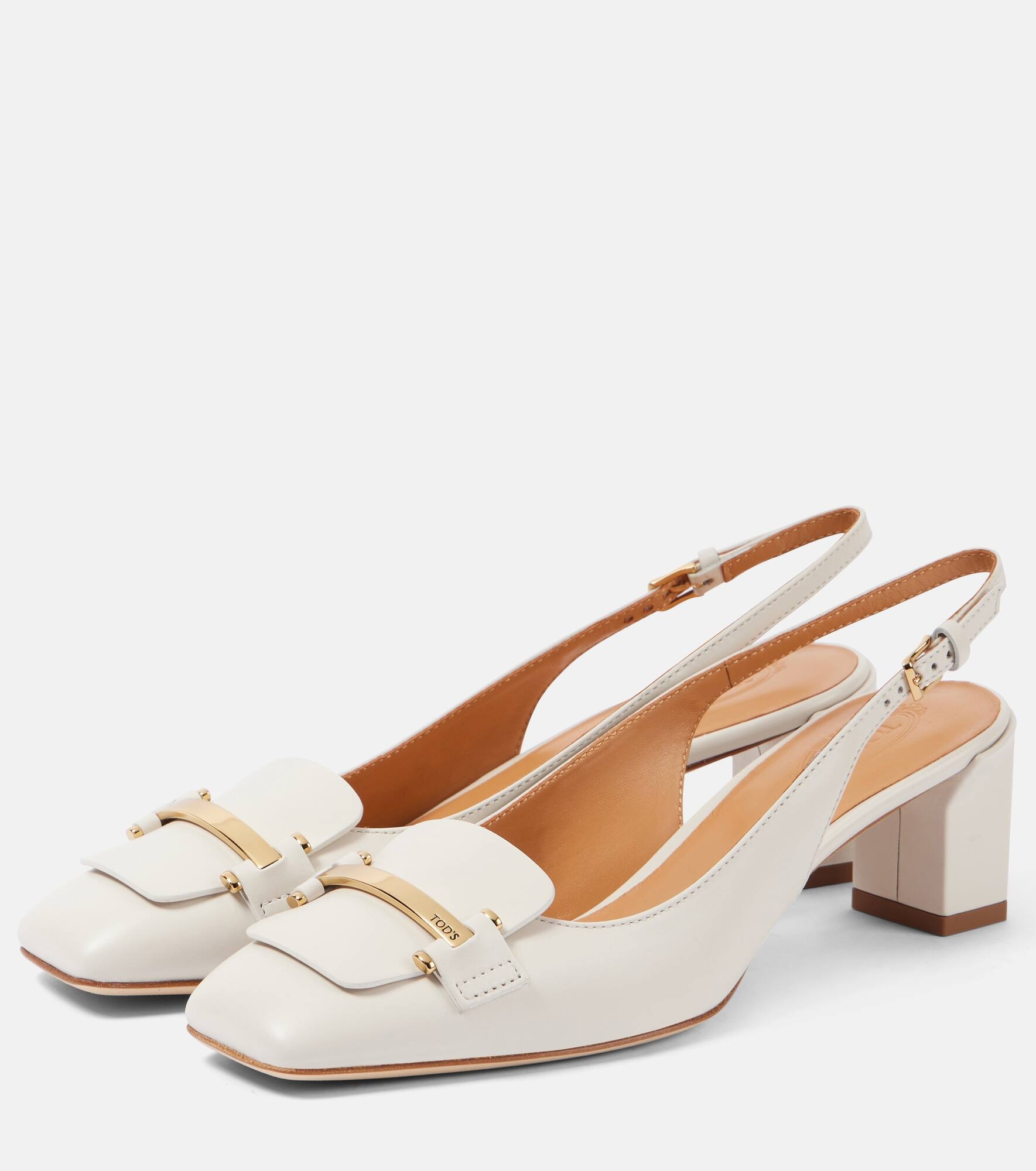 Leather slingback pumps - 4