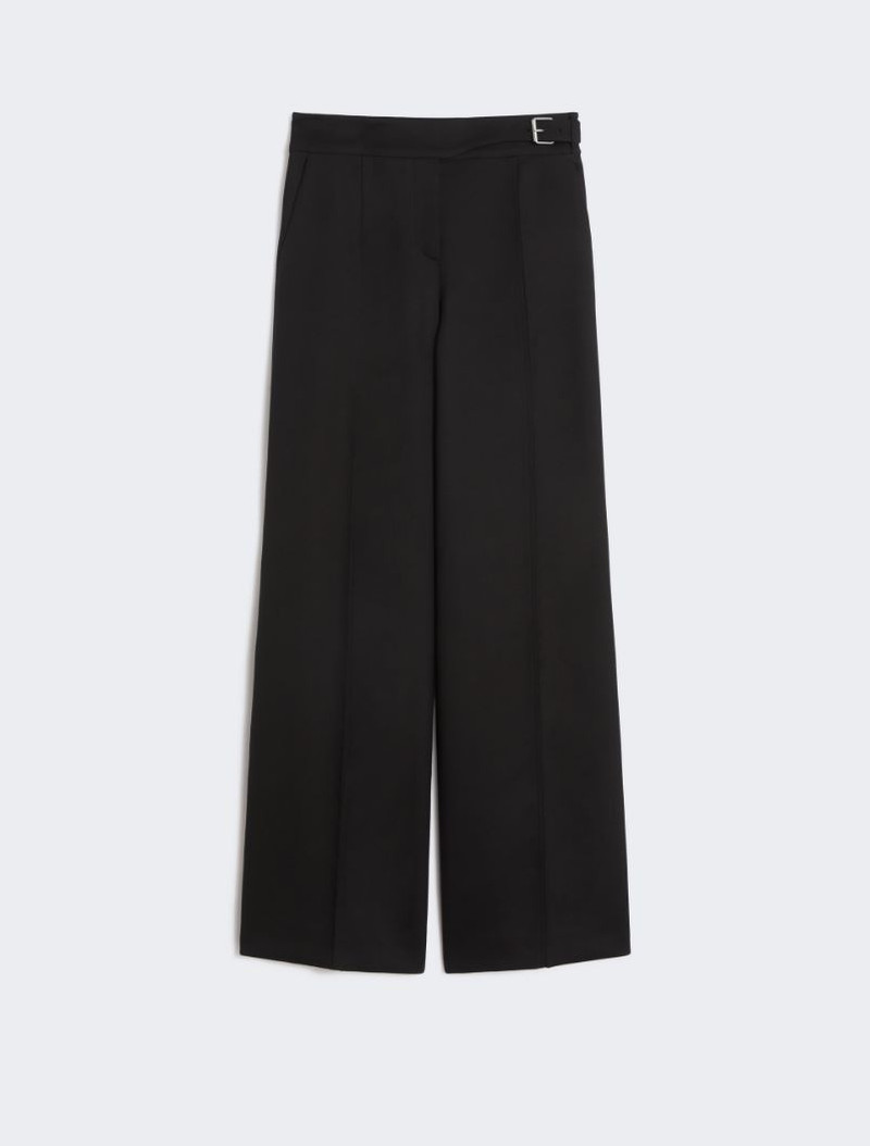 Viscose-blend gabardine yoke-detail trousers - black 1
