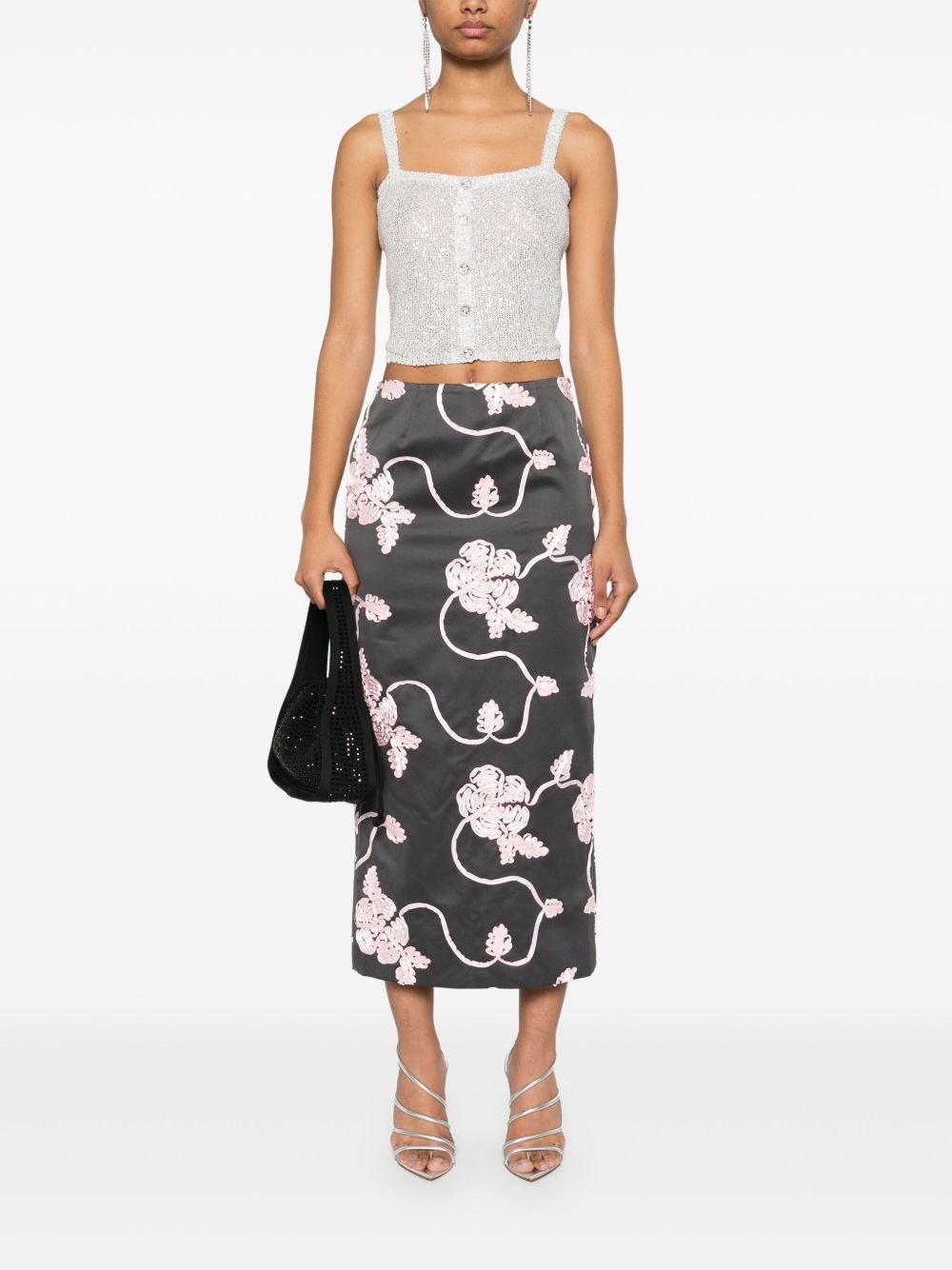 appliqué pencil skirt - 2