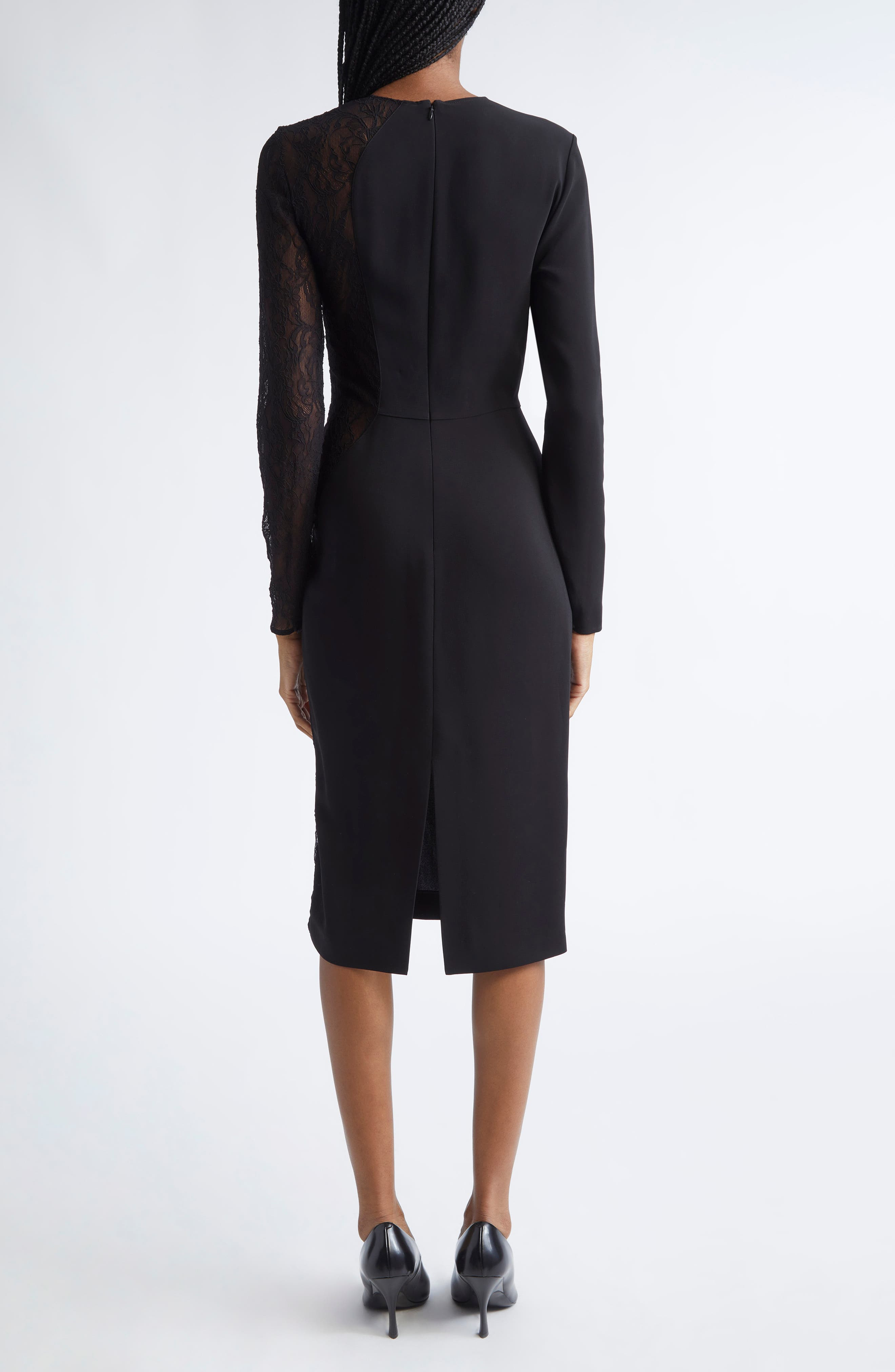 Stella McCartney Lace Long Sleeve Dress in Black at Nordstrom - 2