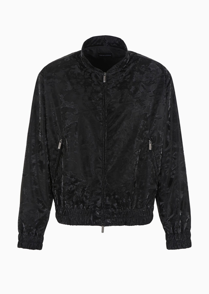 Camouflage blouson in vinyl-look technical fabric 1