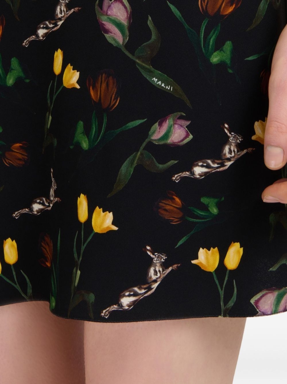 floral-print ruffled mini dress - 5
