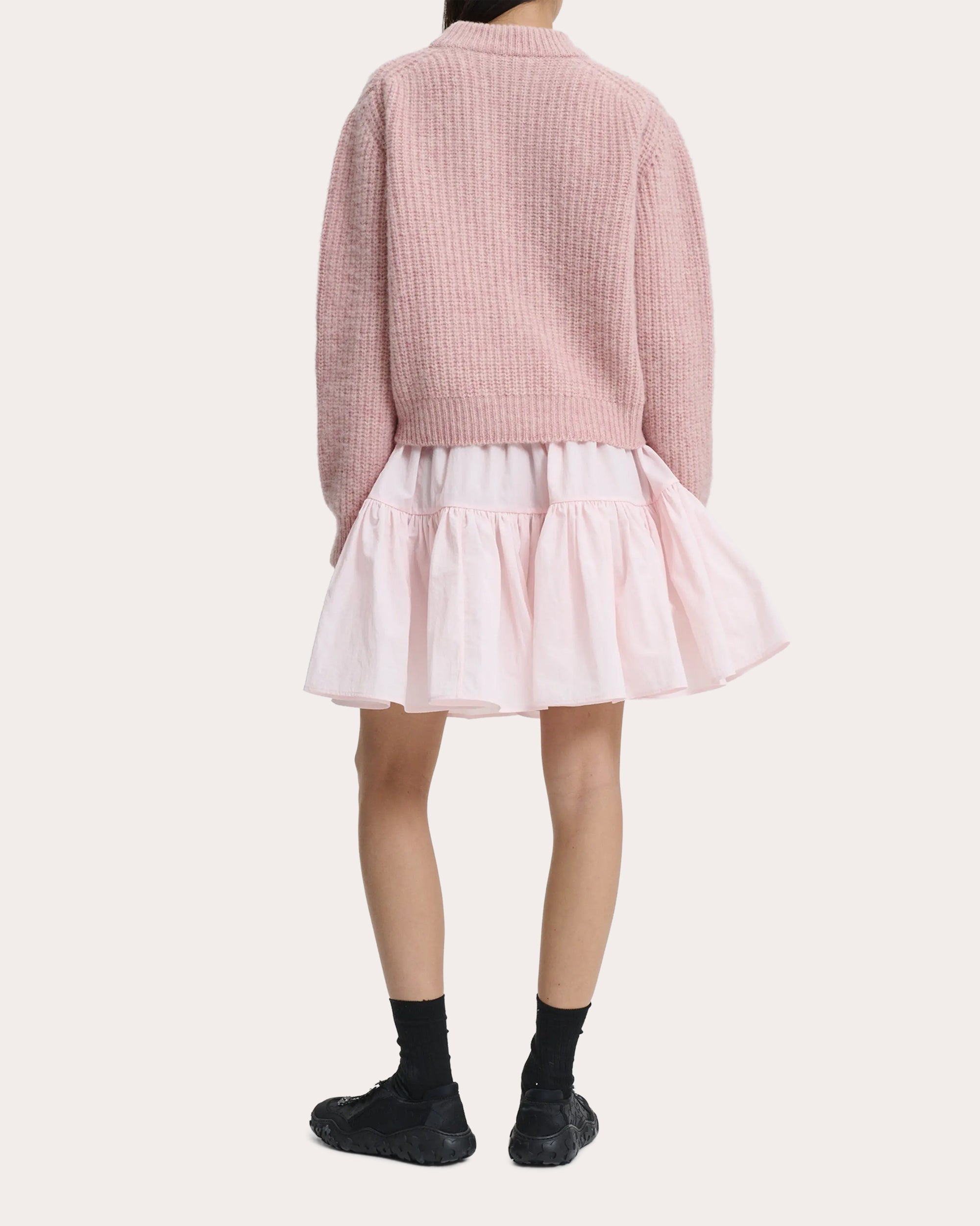 Bega Floral Appliqué Wool Mock Neck Sweater - 2