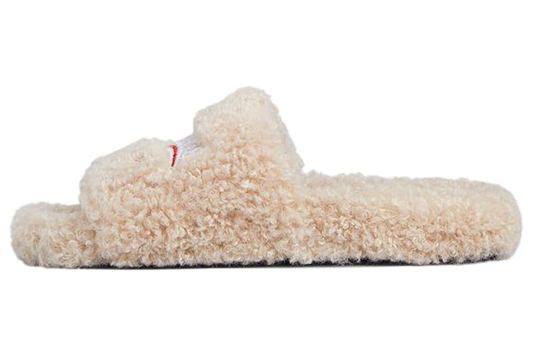 (WMNS) Balenciaga Furry Slides 'Beige' 654261W2DO19796 - 2