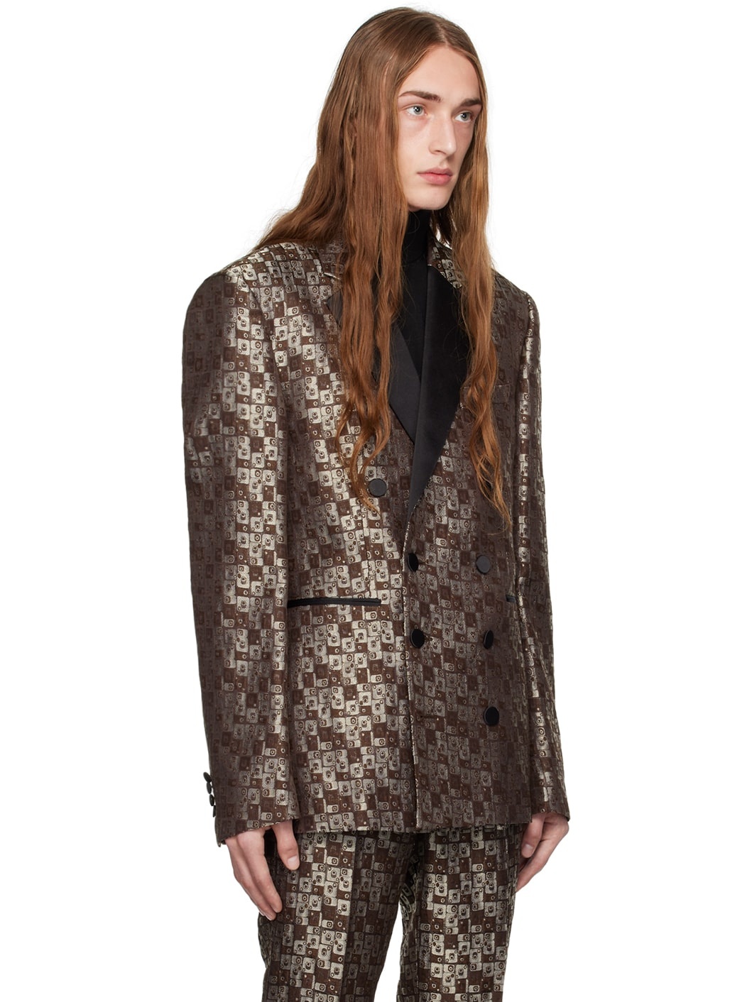Brown Double-Breasted Blazer - 2