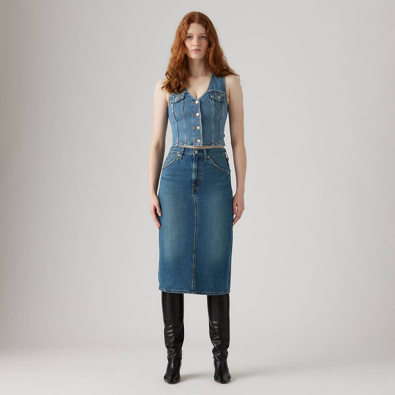 HIGH RISE BACK SLIT SKIRT - 2