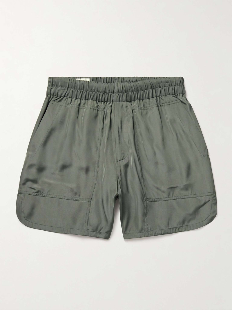 Straight-Leg Satin Shorts 1