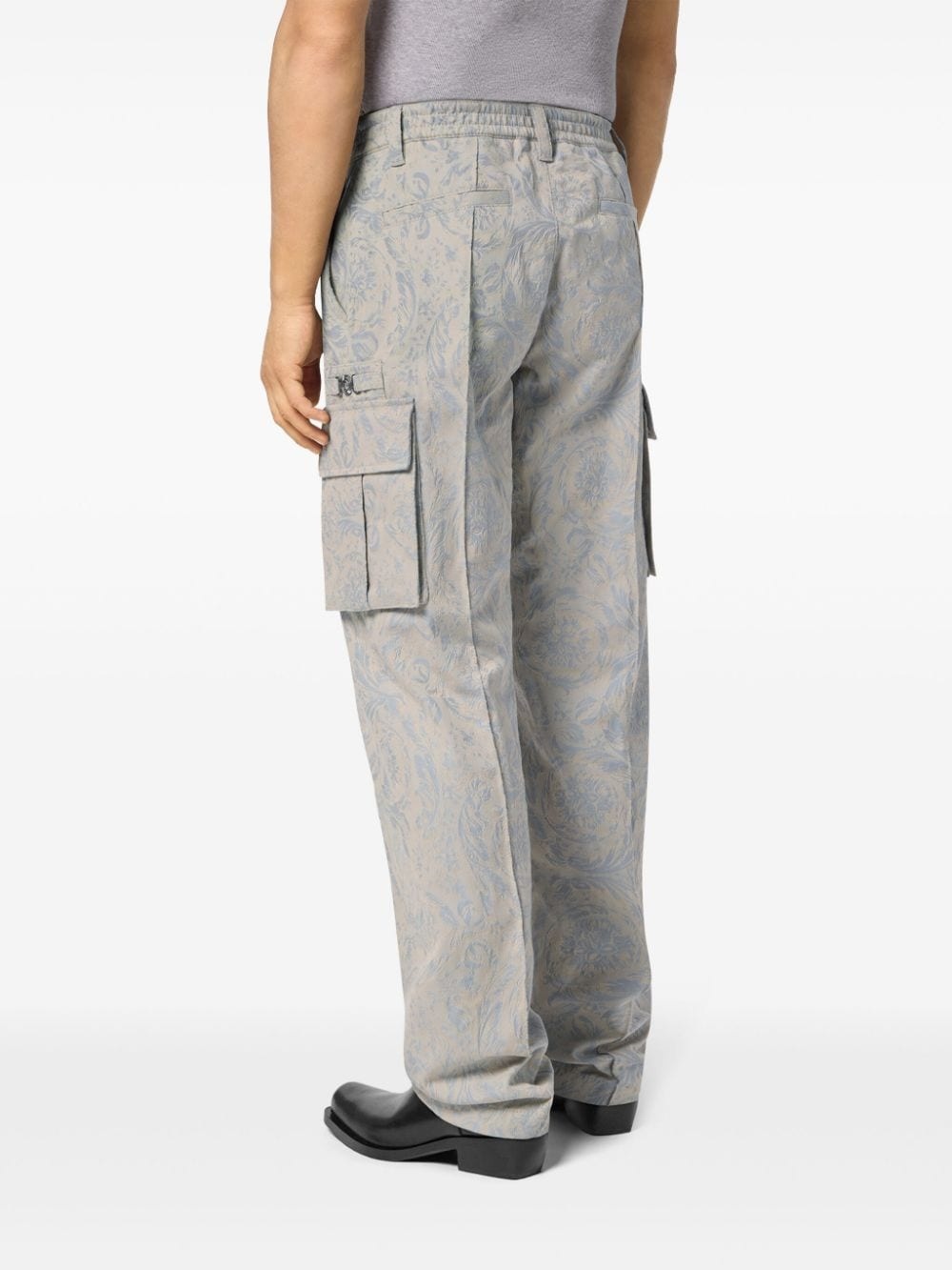 Barocco jacquard cargo trousers - 4