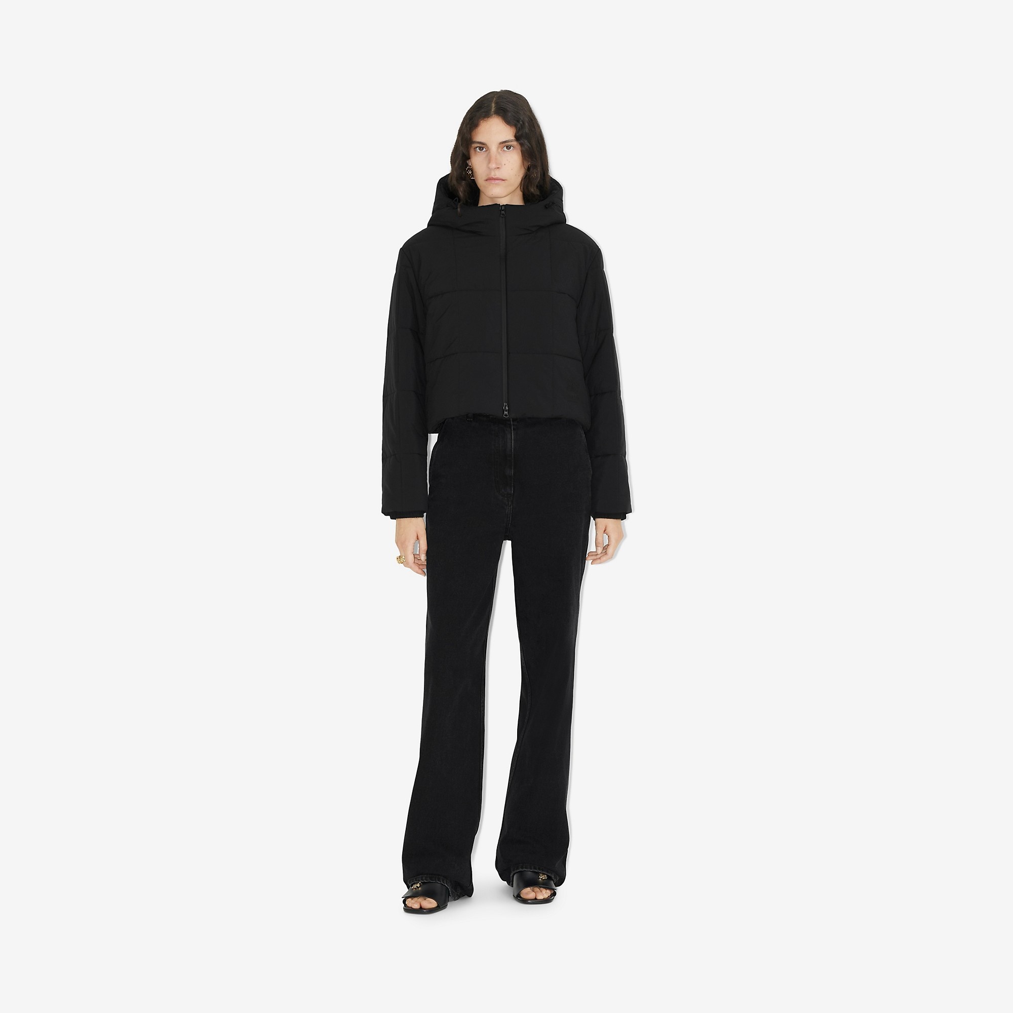 Cropped Nylon Quilted Jacket - 2