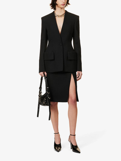 Givenchy Contrast-panel wool-blend mini skirt outlook