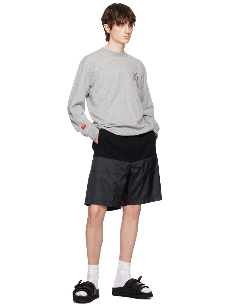 UNDERCOVER Black Paneled Shorts outlook