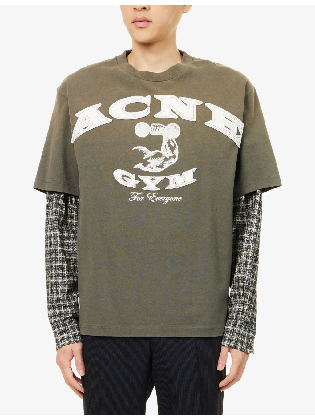 Exford Gym Bro Logo-Patch Cotton T-Shirt - 3