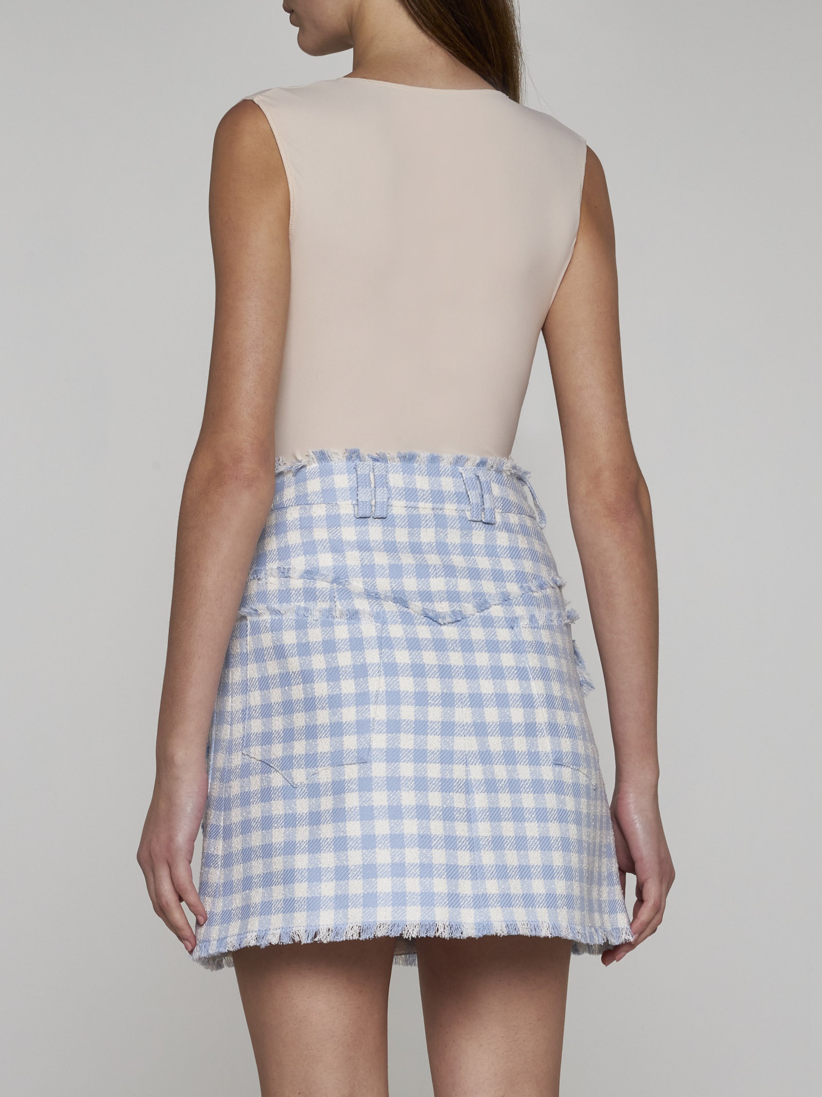 Vichy tweed miniskirt - 4
