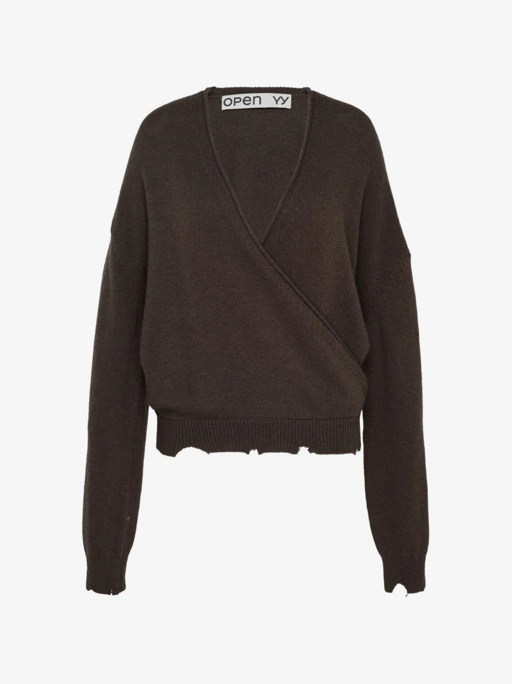 criss-cross distressed sweater - 1