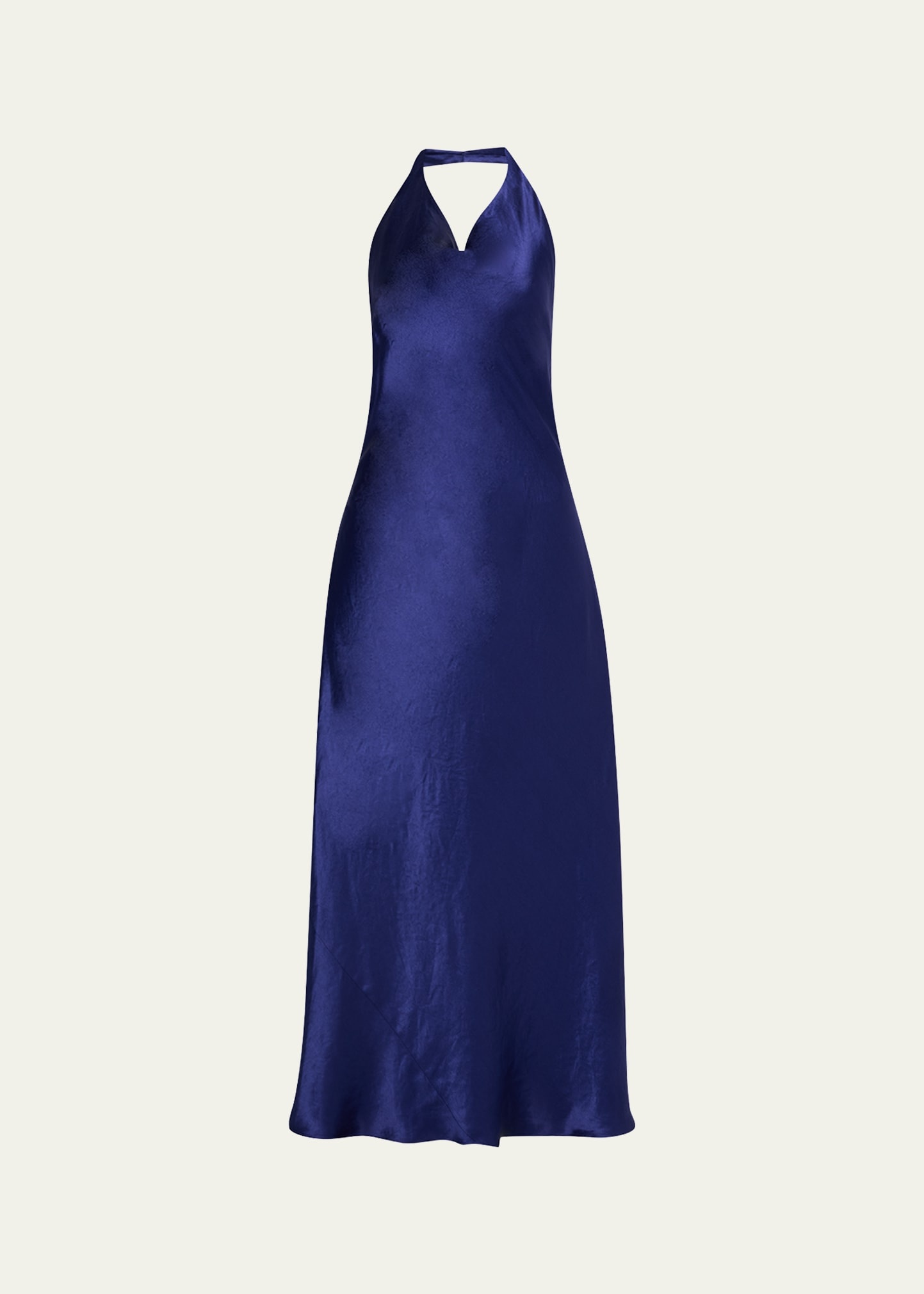 Satin Cowl-Neck Maxi Dress - 1