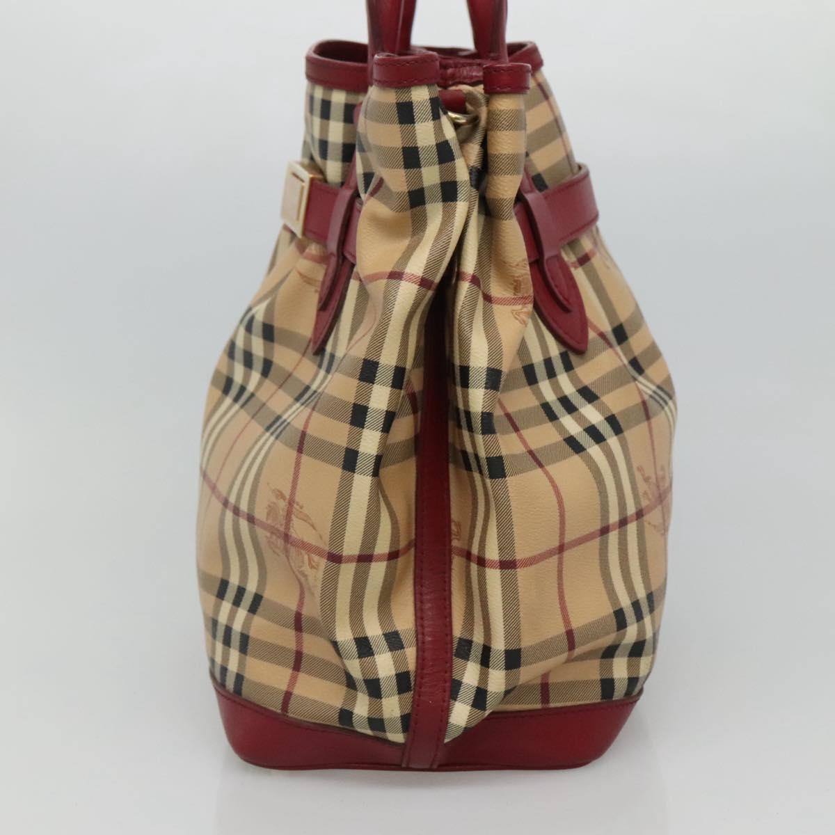 Burberry Nova Check Hand Bag Pvc Leather Beige - 5