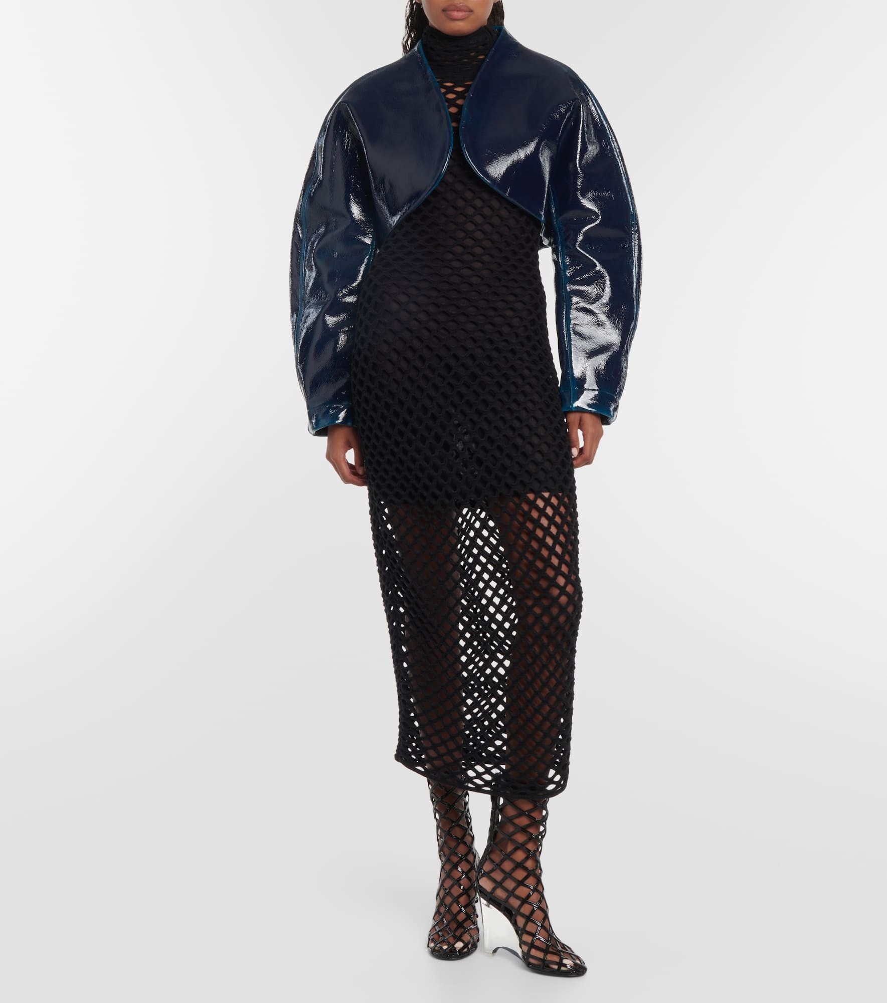 Coated wool cropped jacket - 2