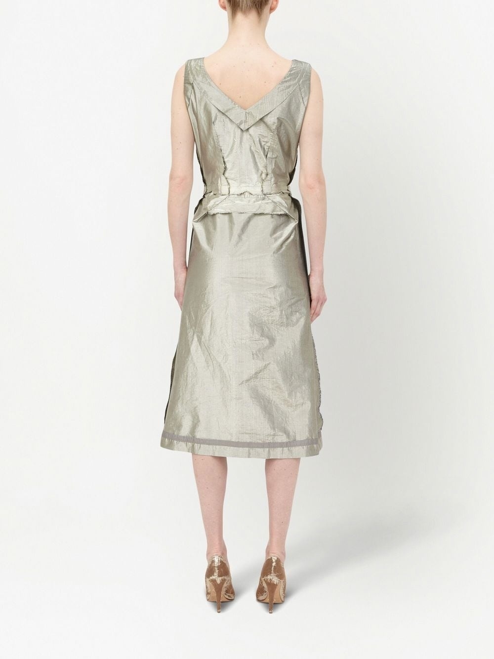 patchwork midi dress - 4