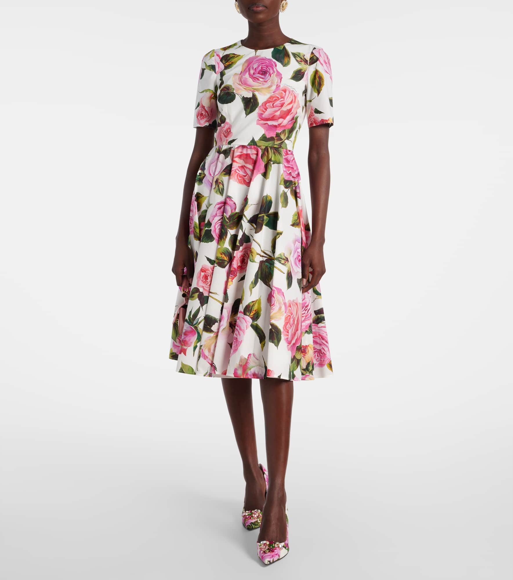 Floral cotton midi dress - 2