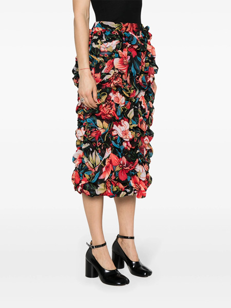 midi skirt with ruffles and floral print - 3