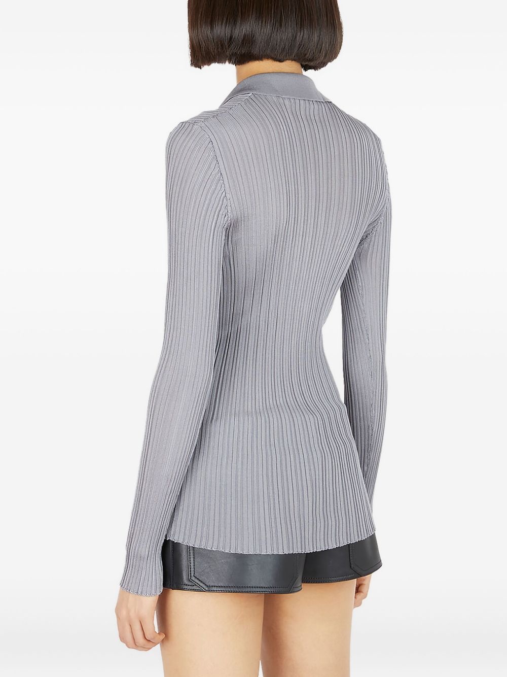 ribbed polo-neck top - 4