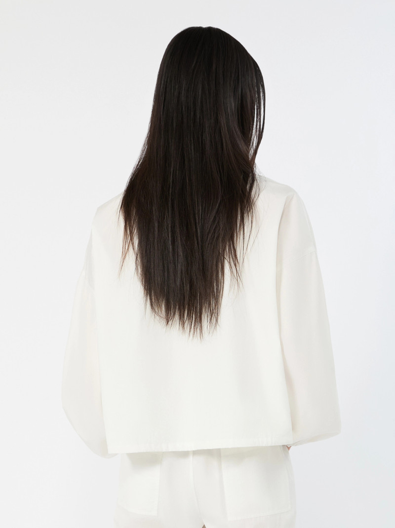 WKIORIGANO Oversized jacket in cotton poplin - IVORY 4