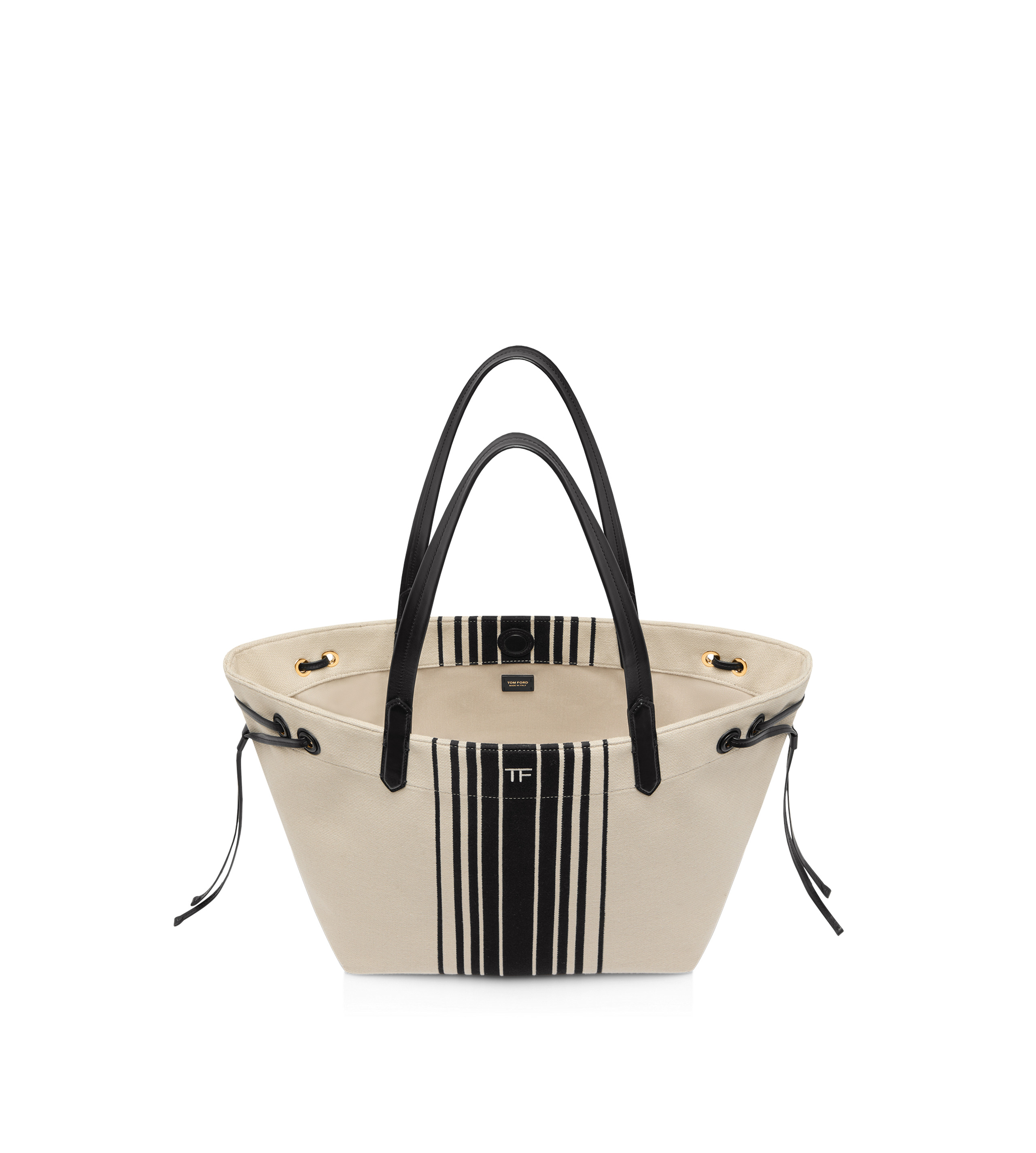 STRIPED JACQUARD LARGE TOTE - 4