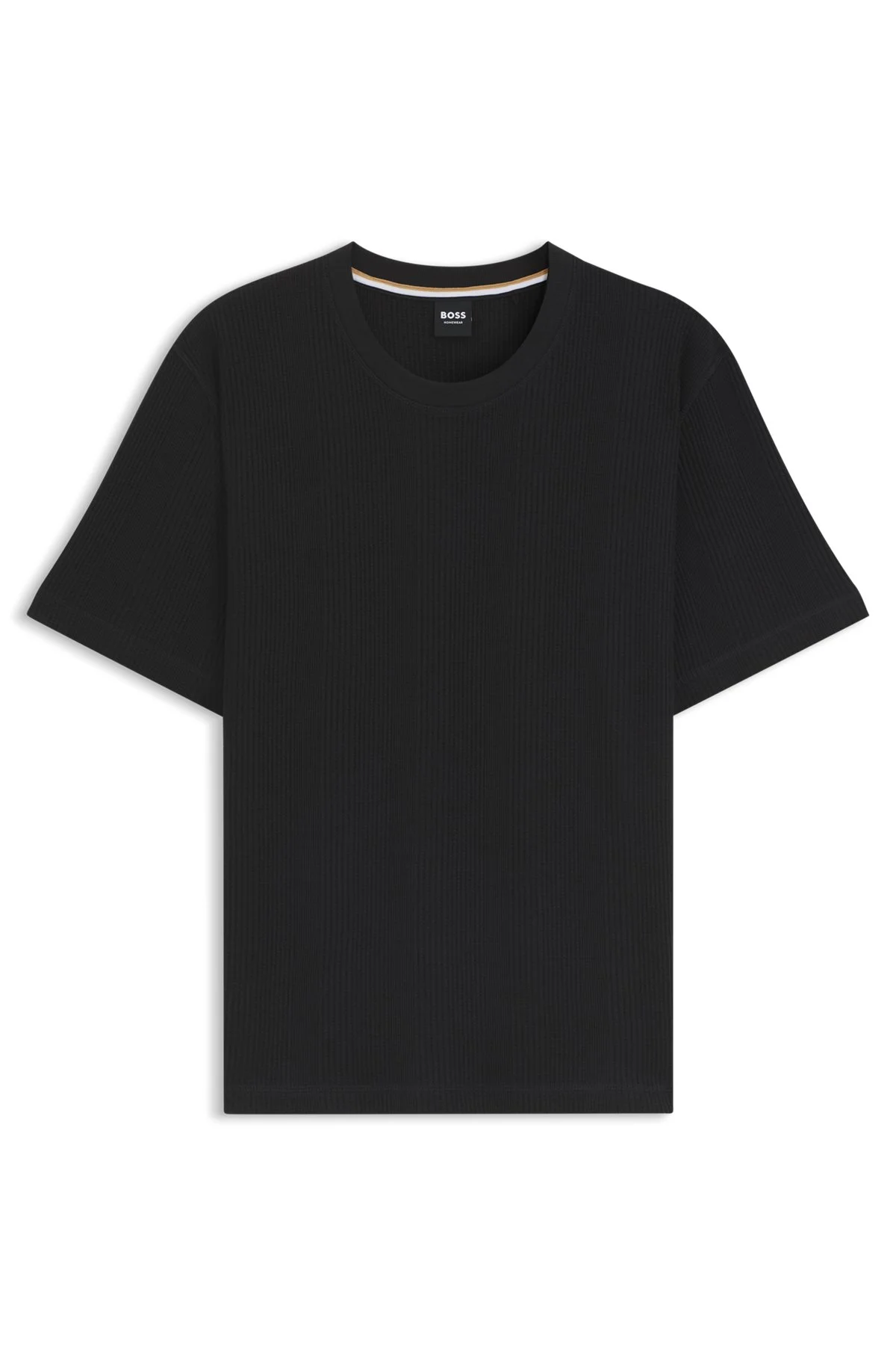 COTTON-BLEND T-SHIRT WITH WAFFLE STRUCTURE - 1
