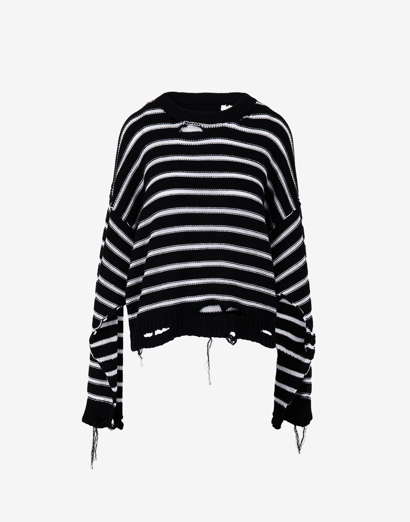 Distressed knit sweater - 1