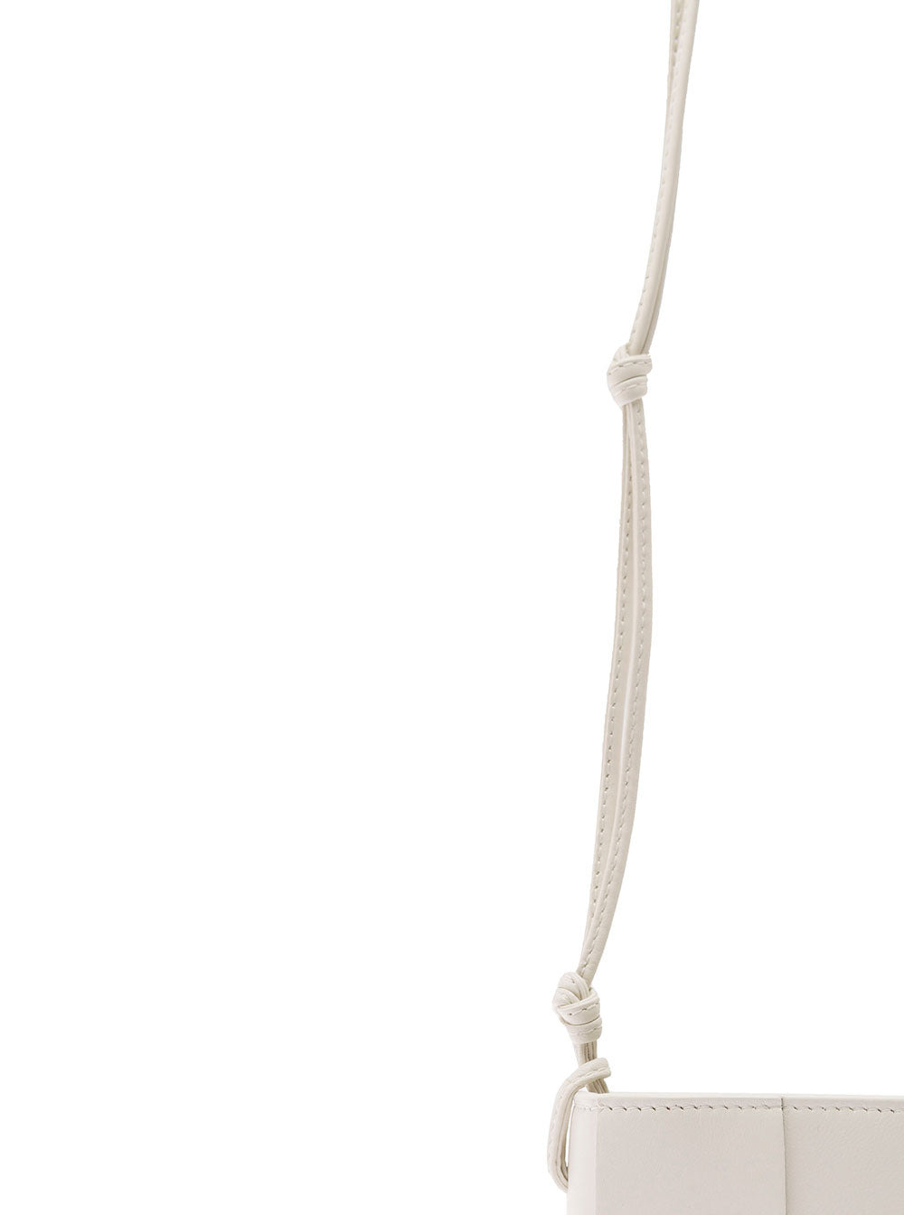 Bottega Veneta Women 'Phone Pouch' White Shoulder Bag With Knot Details In Intreccio Nappa Leather W - 3