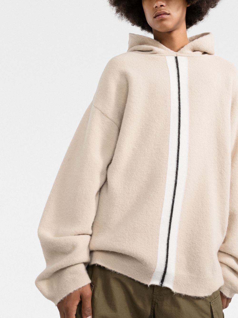 striped knit hoodie - 3