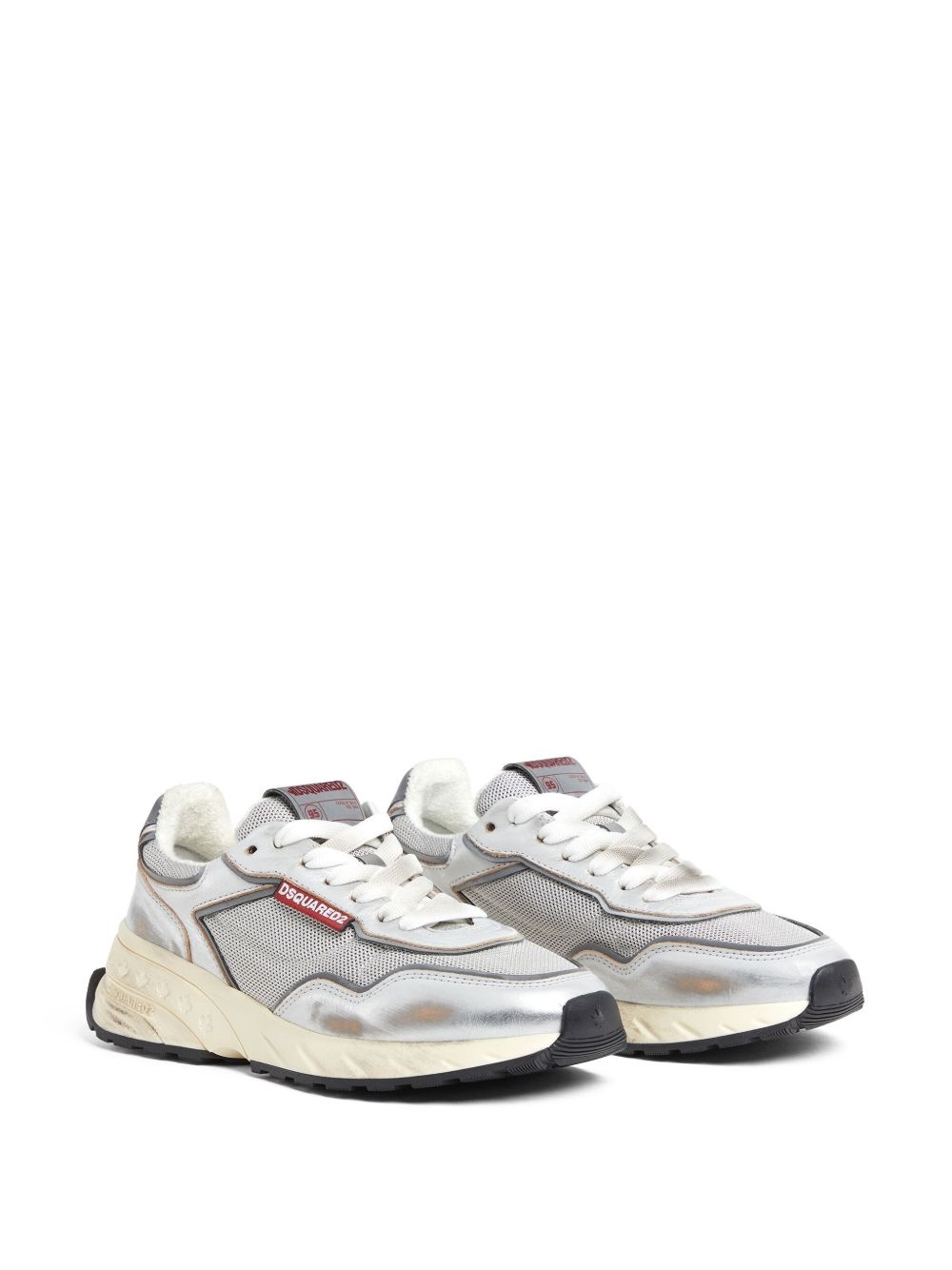 distressed-finish sneakers - 2