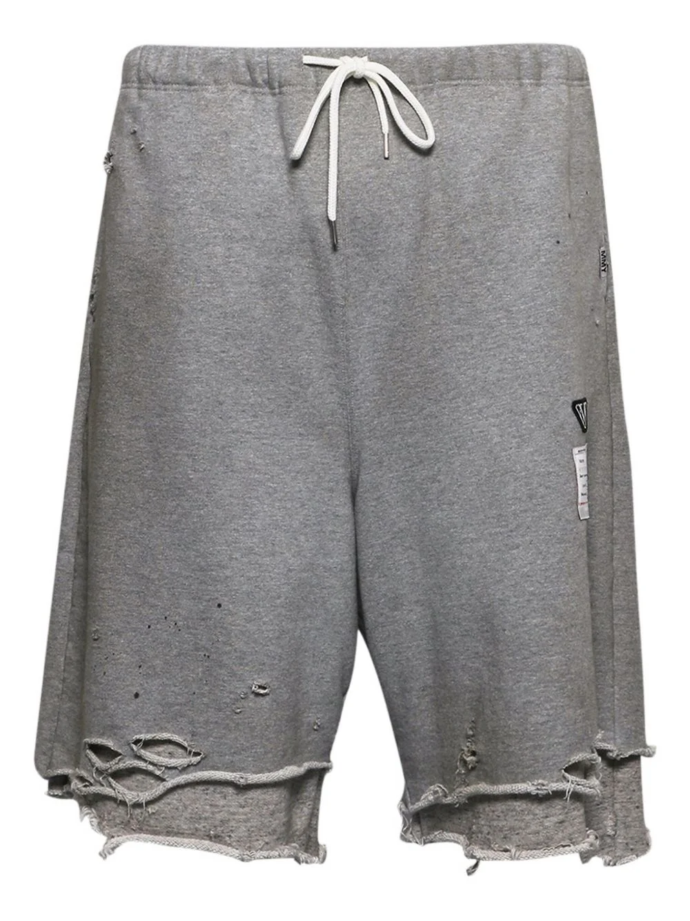 layered distressed shorts - 1