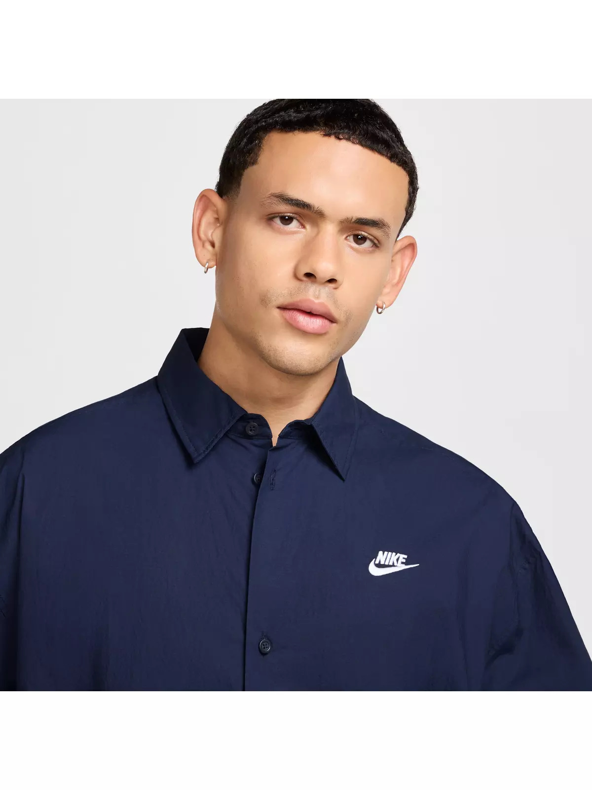 Men's Club Short-Sleeve Button-Down Shirt -Blue - 3