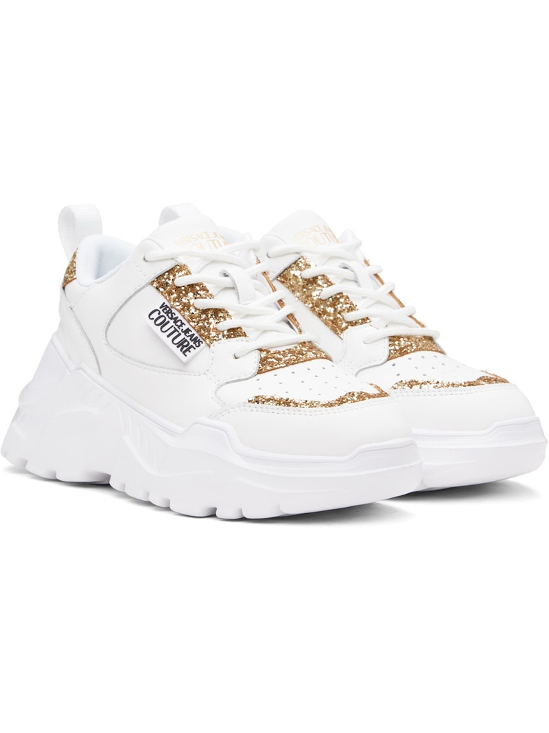 White Speedtrack Low Top Sneakers 4