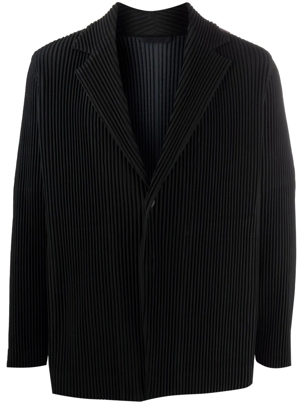 pleated single-breasted blazer - 1